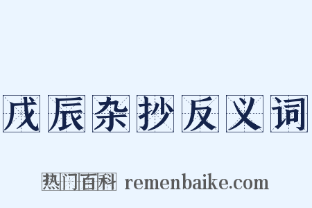 戊辰杂抄反义词是什么意思的图片